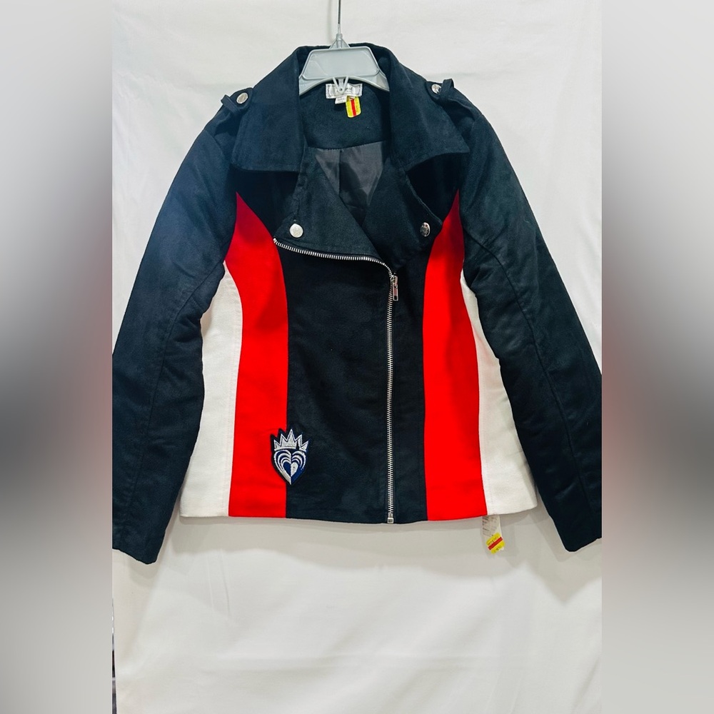 NWT Disney D-Signed Descendants Girls Size L Red and Black Jacket In Mock Suede